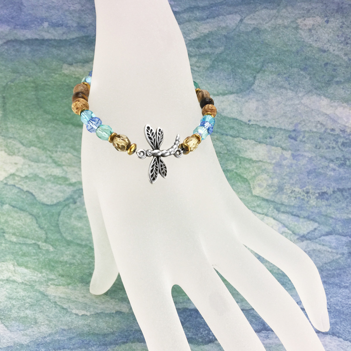Dragonfly Bracelet with Crystals & Natural Gemstones - Image 2