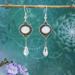 Opalite Earrings, Crystal Flutes