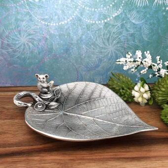 Koala on Leaf Trinket Dish for Tea Lights, Wedding Rings, Jewellery, Candy and Tea Bag Holder
