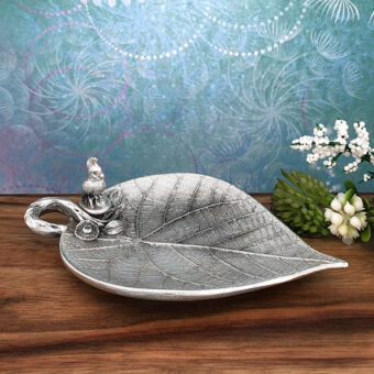 Cockatoo on Leaf Trinket Dish for Tea Lights, Wedding Rings, Jewellery, Candy and Tea Bag Holder