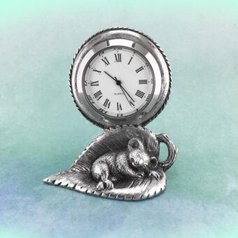Sleeping Baby Koala Australian Souvenir Pewter Clock