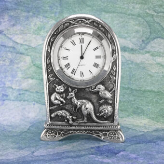 Kangaroo & Friends Australian Souvenir Pewter Clock