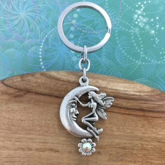 Moon Fairy Keyring with Crystal