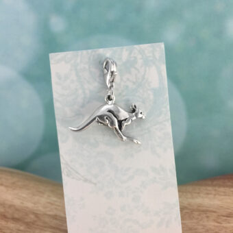Kangaroo Australian Souvenir Charm, Sterling Silver