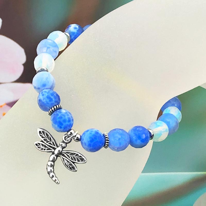 Blue Fire Agate Custom Charm Bracelet. Choose Your Charm! - Image 4